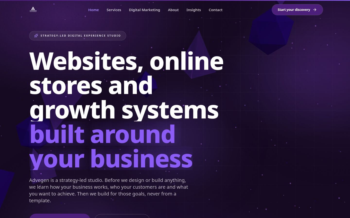 Advegen agency website preview