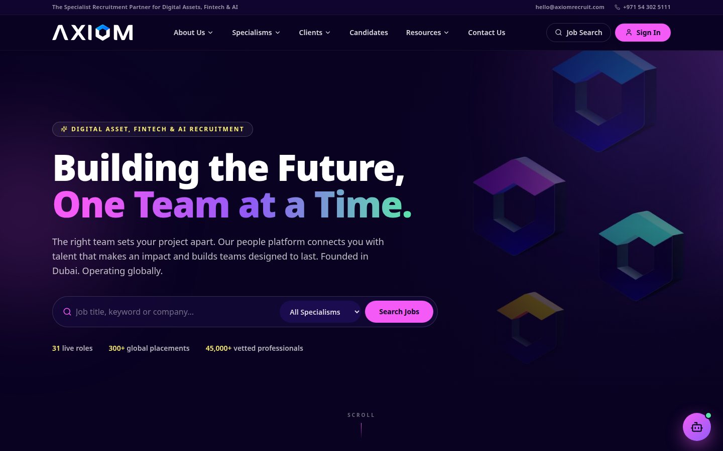 Axiom Recruit website preview